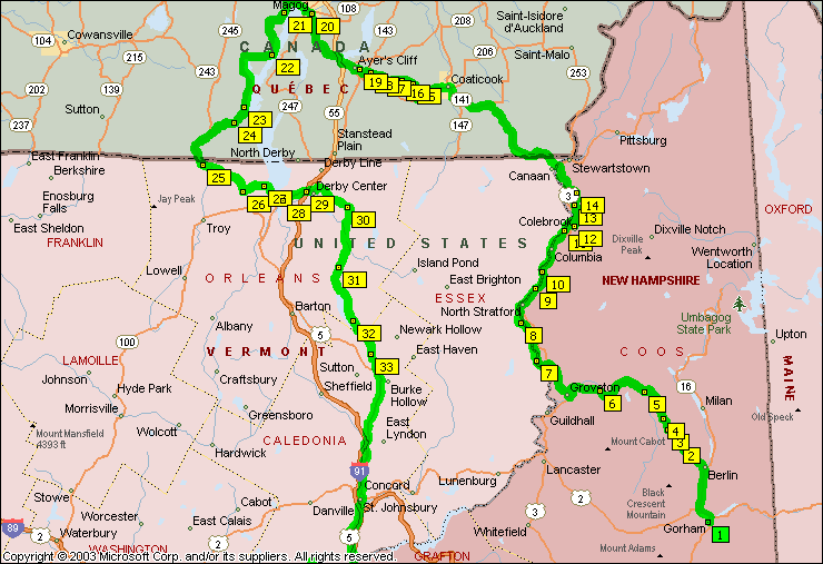 Gorham to West Barnet